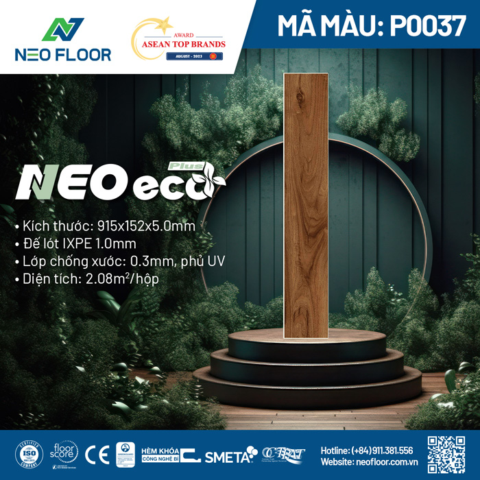 Neo Eco Plus P0037 - Sàn Đá Công Nghệ SPC Neo Floor - Công Ty Cổ Phần Neo Floor